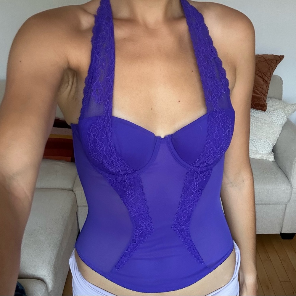 LaSenza Purple Lace Bustier Corset Top